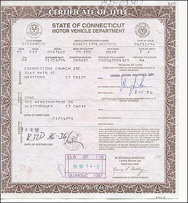 Certificate of title
